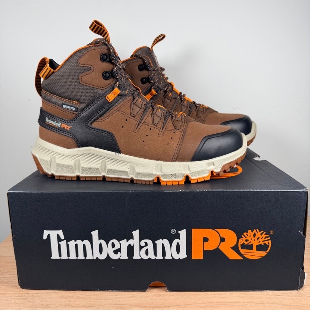 Timberland PRO Men's Tempe 6" Alloy Toe Waterproof Work Boot Sz 9 Brown Safety
